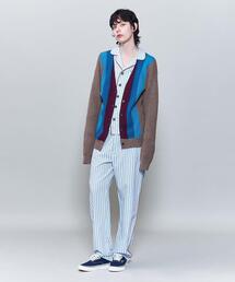 6（ロク）の「＜6(ROKU)＞アルパカ ストライプ カーディガン