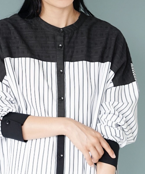 zootie(ズーティー)の「クレイジー ストライプワンピース(シャツワンピース・レディース・ブラック系その他/ブルー系その他・フリー)」の9枚目の写真