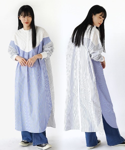 zootie(ズーティー)の「クレイジー ストライプワンピース(シャツワンピース・レディース・ブラック系その他/ブルー系その他・フリー)」の11枚目の写真