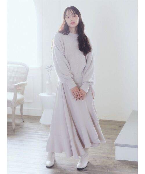 earth music&ecology（アースミュージックアンドエコロジー）の「ラッフルフリルイレヘムスカート（スカート・レディース・ブラック/ベージュ/ブラウン・FREE）」の8枚目の写真