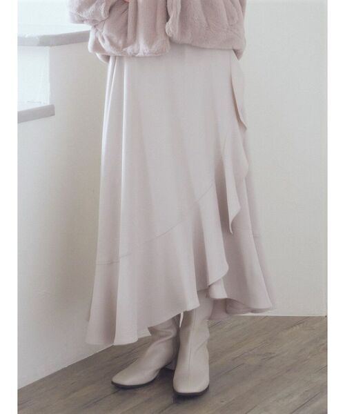 earth music&ecology（アースミュージックアンドエコロジー）の「ラッフルフリルイレヘムスカート（スカート・レディース・ブラック/ベージュ/ブラウン・FREE）」の10枚目の写真