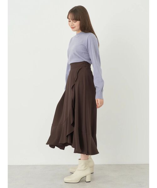 earth music&ecology（アースミュージックアンドエコロジー）の「ラッフルフリルイレヘムスカート（スカート・レディース・ブラック/ベージュ/ブラウン・FREE）」の17枚目の写真