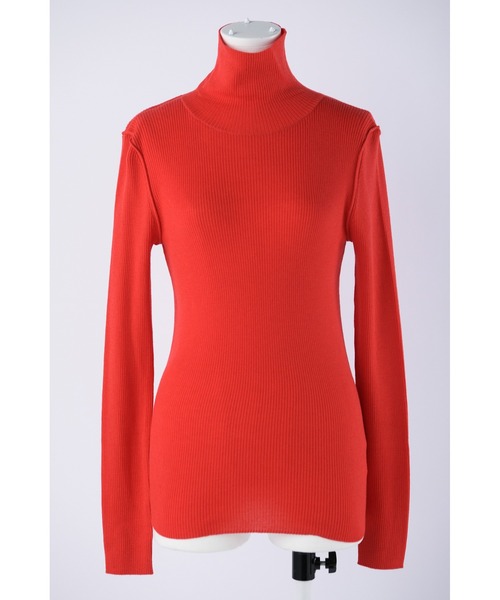 ENFOLD(エンフォルド)の「ベーシックタートルニットプルオーバー(ニット/セーター・レディース・レッド・38)」の2枚目の写真