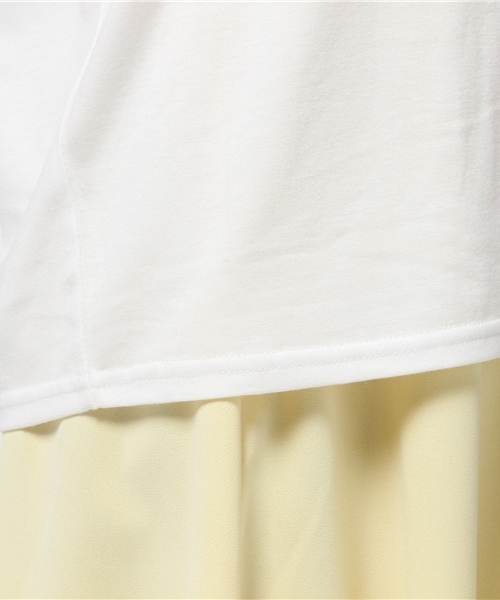 mystic（ミスティック）の「フリンジ切替ティー（Tシャツ/カットソー・レディース・オフホワイト/グレー/ベージュ/ブラック・ﾌﾘ-）」の7枚目の写真