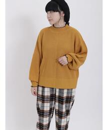 Samansa Mos2 | 配色メロー畦編みハイネックニット(ニット/セーター)