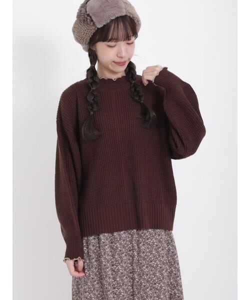 Samansa Mos2（サマンサ モスモス）の「配色メロー畦編みハイネックニット（ニット/セーター・レディース・グリーン/ダークブラウン/イエロー/ブラック/レッド/キナリ・F）」の15枚目の写真