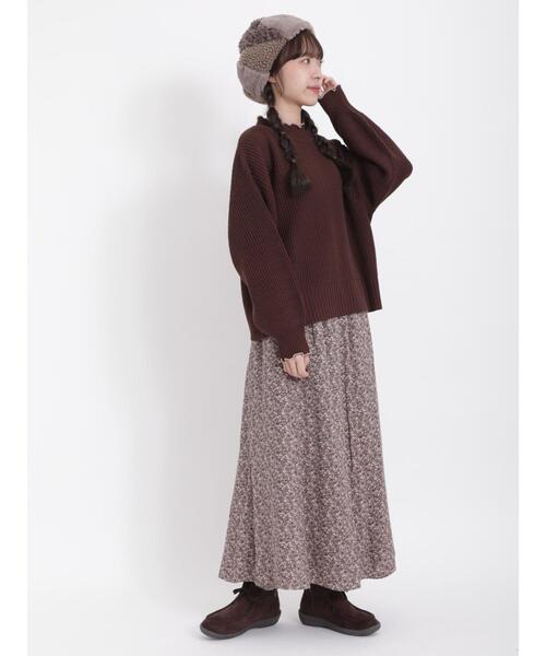 Samansa Mos2（サマンサ モスモス）の「配色メロー畦編みハイネックニット（ニット/セーター・レディース・グリーン/ダークブラウン/イエロー/ブラック/レッド/キナリ・F）」の16枚目の写真