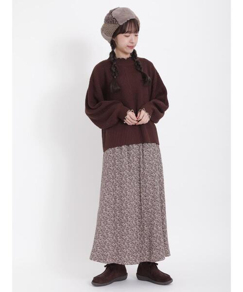 Samansa Mos2（サマンサ モスモス）の「配色メロー畦編みハイネックニット（ニット/セーター・レディース・グリーン/ダークブラウン/イエロー/ブラック/レッド/キナリ・F）」の18枚目の写真