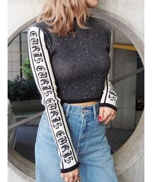 EVRIS | ロゴタートルショートニットトップス(ニット/セーター)