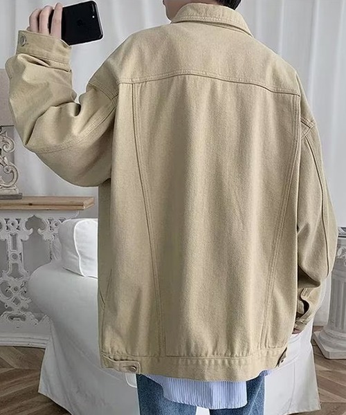 SETUP7（セットアップセブン）の「【SETUP7】ビッグシルエットコットンシャツジャケット KNF037（カバーオール・メンズ・ダークグレー/ベージュ/ブラック・M/L）」の8枚目の写真