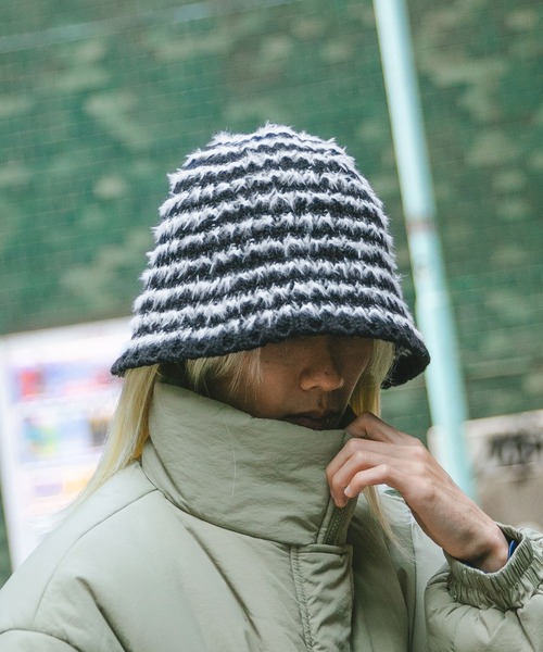 3.3 Field Trip （3.3フィールドトリップ）の「【UNISEX】3.3 Field Trip／ボーダーバケハ 2995793（ハット・レディース・ブラック/アイボリー/ベージュ・FREE）」の2枚目の写真