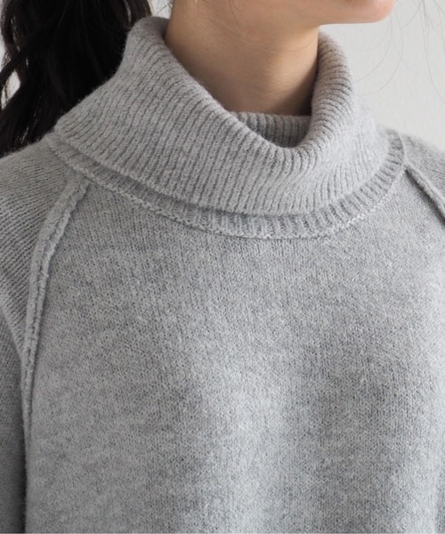 cepo（セポ）の「ロングカフス バックリンキングタートルニット（チュニック・レディース・グレー/ベージュ/ブルー・M）」の22枚目の写真