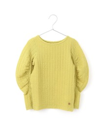 シャーリングパフスリーブ長袖Tシャツ■80～140cm