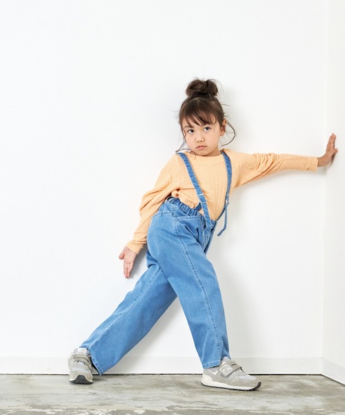 MAKE YOUR DAY（メイクユアデイ）の「シャーリングパフスリーブ長袖Tシャツ■80～140cm（Tシャツ/カットソー・キッズ・オレンジ/ライム/オフホワイト・140/120/100/90/130/110/80）」の6枚目の写真