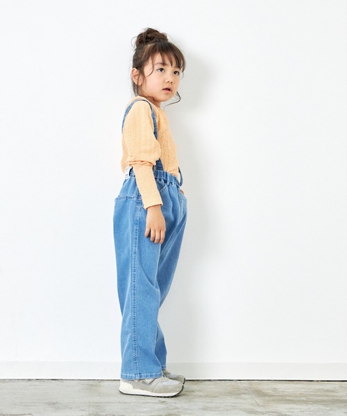 MAKE YOUR DAY（メイクユアデイ）の「シャーリングパフスリーブ長袖Tシャツ■80～140cm（Tシャツ/カットソー・キッズ・オレンジ/ライム/オフホワイト・140/120/100/90/130/110/80）」の8枚目の写真