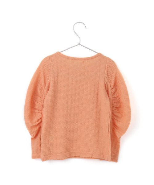 MAKE YOUR DAY（メイクユアデイ）の「シャーリングパフスリーブ長袖Tシャツ■80～140cm（Tシャツ/カットソー・キッズ・オレンジ/ライム/オフホワイト・140/120/100/90/130/110/80）」の13枚目の写真