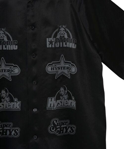 HYSTERIC GLAMOUR / HYS LOGO LINEオープンカラーシャツ/FREE/--/BLK/01241AH04/24SS// HYSTERIC GLAMOUR（ヒステリックグラマー）の「HYS LOGO LINE オープン