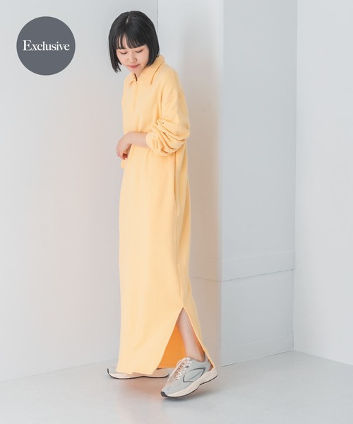 薄紫 ハーフジップ ワンピース ハーフジップ」に該当するワンピース（パープル/紫色系