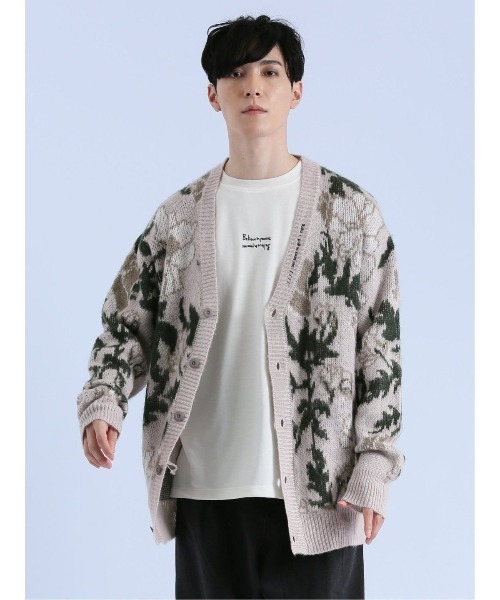 セマンティックデザイン モヘアタッチ フラワー Vネック ニットカーディガン（カーディガン/ボレロ）｜semantic design（セマンティックデザイン）