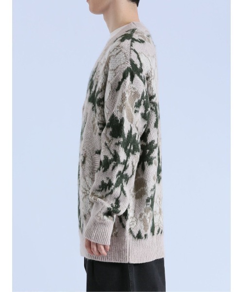 semantic design（セマンティックデザイン）の「セマンティックデザイン モヘアタッチ フラワー Vネック ニットカーディガン（カーディガン/ボレロ・メンズ・ブラック/ライトグレー・LARGE/MEDIUM）」の7枚目の写真