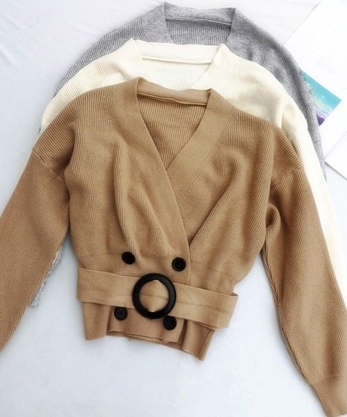 Miniministore(ミニミニストア)の「リブニット カーディガン レディース(ニット/セーター・レディース・アイボリー/ベージュ/ライトグレー/ブラック・フリー)」の22枚目の写真