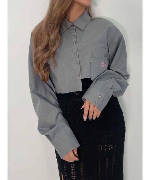 DURAS（デュラス）の「Cropped shirt（シャツ/ブラウス・レディース・レモンイエロー/ライトグレー/カーキ・FREE）」の2枚目の写真