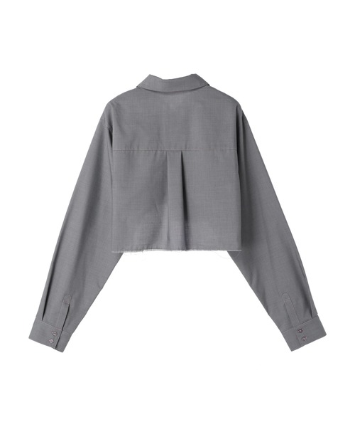 DURAS（デュラス）の「Cropped shirt（シャツ/ブラウス・レディース・レモンイエロー/ライトグレー/カーキ・FREE）」の4枚目の写真