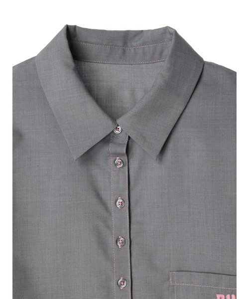 DURAS（デュラス）の「Cropped shirt（シャツ/ブラウス・レディース・レモンイエロー/ライトグレー/カーキ・FREE）」の5枚目の写真