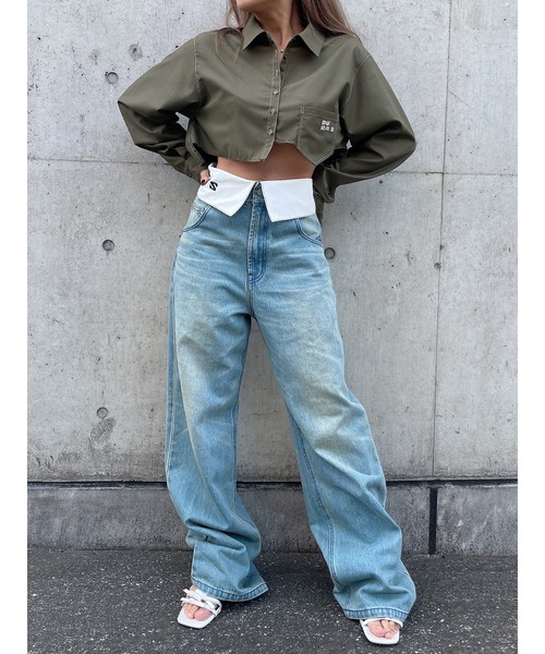 DURAS（デュラス）の「Cropped shirt（シャツ/ブラウス・レディース・レモンイエロー/ライトグレー/カーキ・FREE）」の16枚目の写真