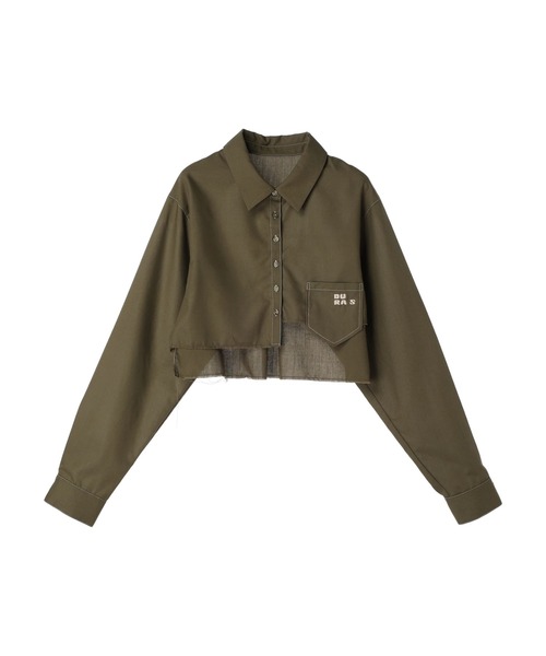 DURAS（デュラス）の「Cropped shirt（シャツ/ブラウス・レディース・レモンイエロー/ライトグレー/カーキ・FREE）」の20枚目の写真