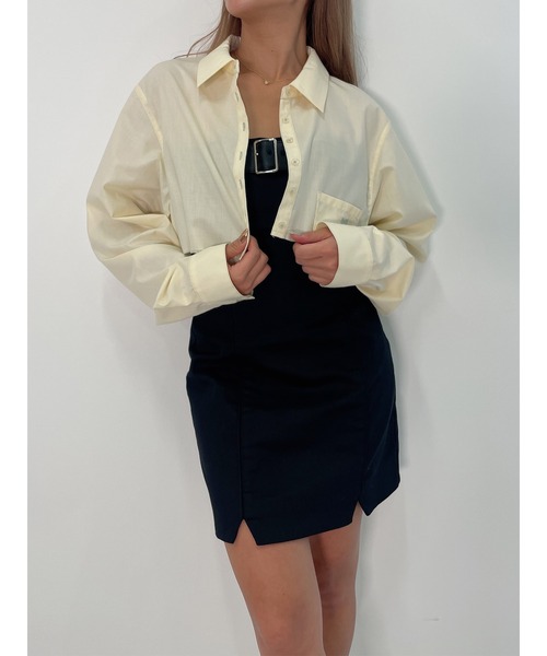 DURAS（デュラス）の「Cropped shirt（シャツ/ブラウス・レディース・レモンイエロー/ライトグレー/カーキ・FREE）」の17枚目の写真