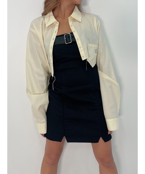 DURAS（デュラス）の「Cropped shirt（シャツ/ブラウス・レディース・レモンイエロー/ライトグレー/カーキ・FREE）」の18枚目の写真