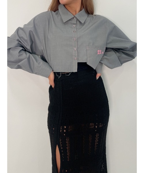 DURAS（デュラス）の「Cropped shirt（シャツ/ブラウス・レディース・レモンイエロー/ライトグレー/カーキ・FREE）」の19枚目の写真