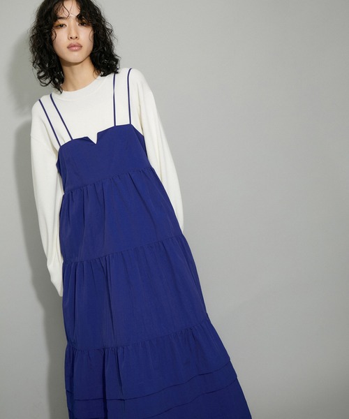 アダムエロペ　2枚セット　TOPS＋ワンピース ADAM ET ROPE'（アダムエロペ）の「【WEB限定】キャミワンピース