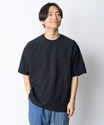   半袖 シアサッカー キルティング トップス Tシャツ 007890-01.jpg
