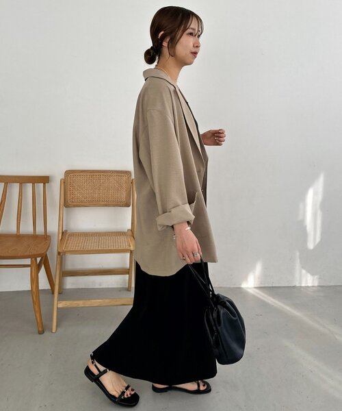 DISCOAT（ディスコート）の「【ユニセックス】テックリネンビッグシャツジャケット《WEB限定カラーあり》（シャツ/ブラウス・レディース・チャコールグレー/ベージュ/ブラック/グレー/ライトベージュ/グレイッシュベージュ/ブラウン・FREE/PS）」の15枚目の写真