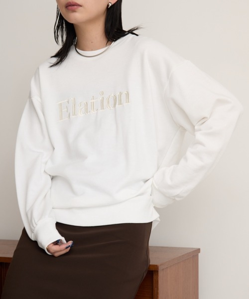 Aunt Marie's(アントマリーズ)の「刺繍ロゴオーバールーズスウェット(スウェット・レディース・ピンク/ホワイト/ライトブルー・FREE)」の1枚目の写真