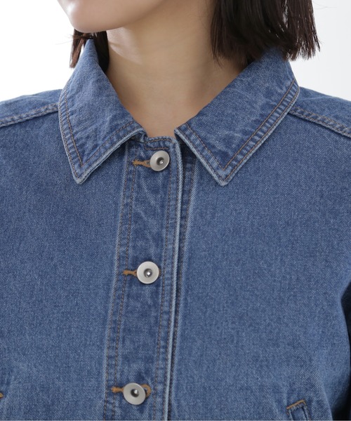 NATURAL BEAUTY BASIC（ナチュラルビューティーベーシック）の「◇クロップドデニムジャケット（デニムジャケット・レディース・ブルー/オフホワイト・SMALL/MEDIUM）」の6枚目の写真