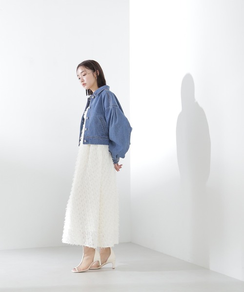 NATURAL BEAUTY BASIC（ナチュラルビューティーベーシック）の「◇クロップドデニムジャケット（デニムジャケット・レディース・ブルー/オフホワイト・SMALL/MEDIUM）」の15枚目の写真