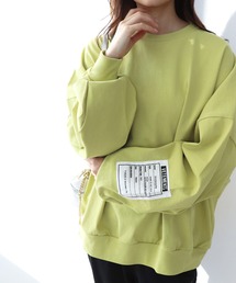 コットン天竺クルーネックプルオーバーカットソー