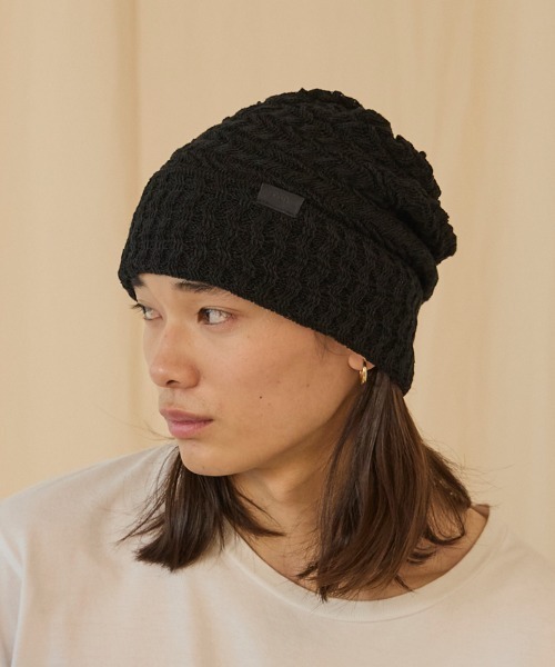 arth（アース）の「arth Hemp Wave Knit Watch / アース（ニットキャップ/ビーニー・メンズ・グレー/ブラック・57~59cm）」の4枚目の写真