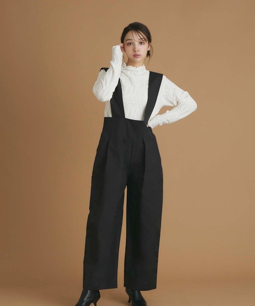 fifth(フィフス)の「ウエストタックサロペット(つなぎ/オールインワン・レディース・ベージュ/ブラック・M)」の20枚目の写真
