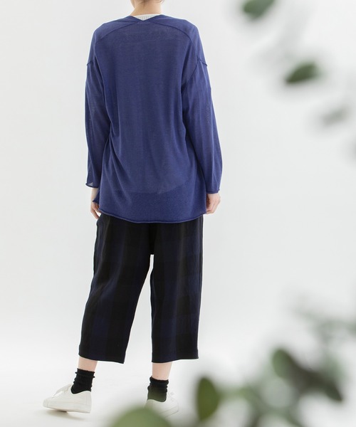 nop de nod（ノップドゥノッド）の「リネン混ケープカーディガン（カーディガン/ボレロ・レディース・キナリ/イエロー/ネイビー/ダークグレー/ブラック・3）」の7枚目の写真