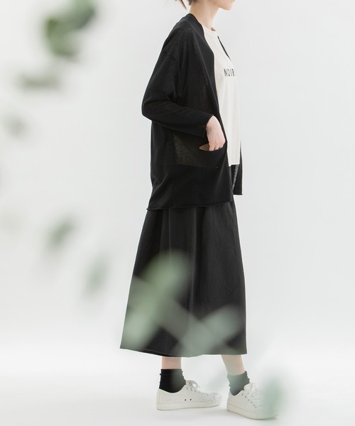 nop de nod（ノップドゥノッド）の「リネン混ケープカーディガン（カーディガン/ボレロ・レディース・キナリ/イエロー/ネイビー/ダークグレー/ブラック・3）」の13枚目の写真