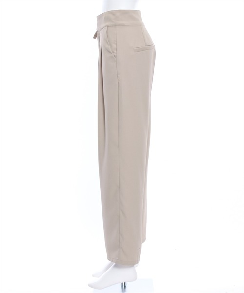 clear（クリア）の「ウエストリボンデザインツータックパンツ[骨格ストレート 着回し抜群 大人 カジュアル]（その他パンツ・レディース・ブラック/ベージュ/ピンク・M/S）」の5枚目の写真