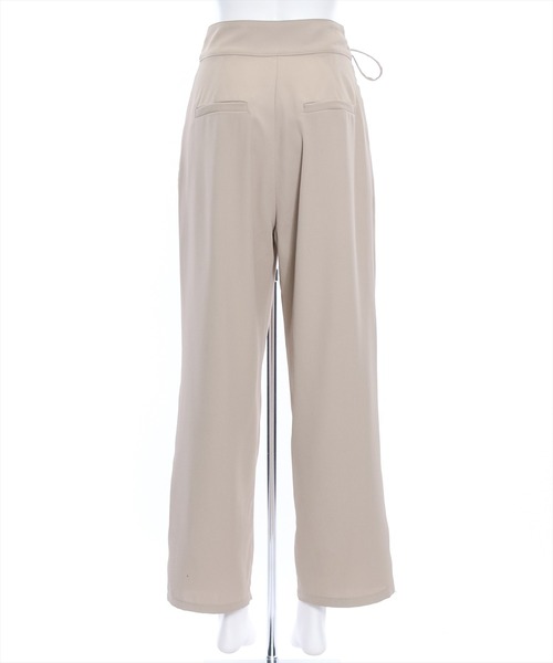 clear（クリア）の「ウエストリボンデザインツータックパンツ[骨格ストレート 着回し抜群 大人 カジュアル]（その他パンツ・レディース・ブラック/ベージュ/ピンク・M/S）」の7枚目の写真