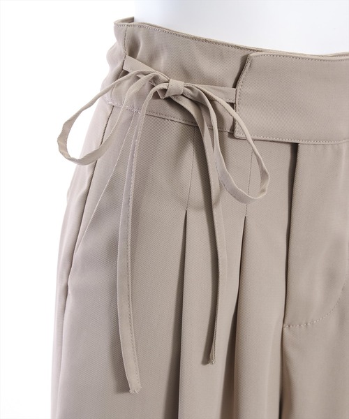 clear（クリア）の「ウエストリボンデザインツータックパンツ[骨格ストレート 着回し抜群 大人 カジュアル]（その他パンツ・レディース・ブラック/ベージュ/ピンク・M/S）」の10枚目の写真