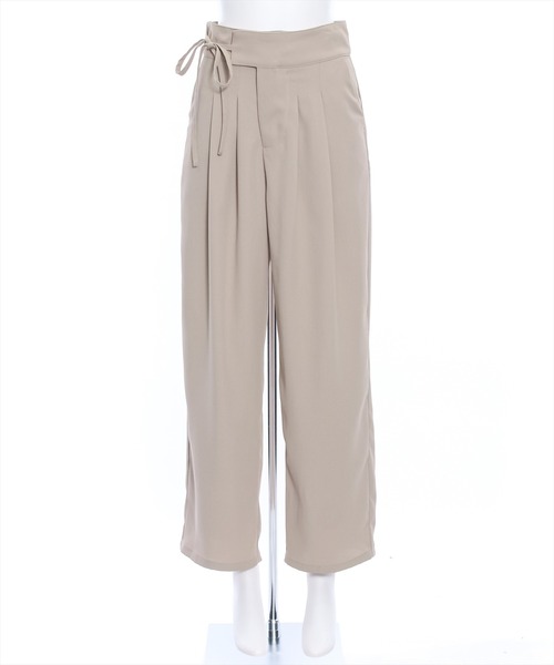 clear（クリア）の「ウエストリボンデザインツータックパンツ[骨格ストレート 着回し抜群 大人 カジュアル]（その他パンツ・レディース・ブラック/ベージュ/ピンク・M/S）」の15枚目の写真