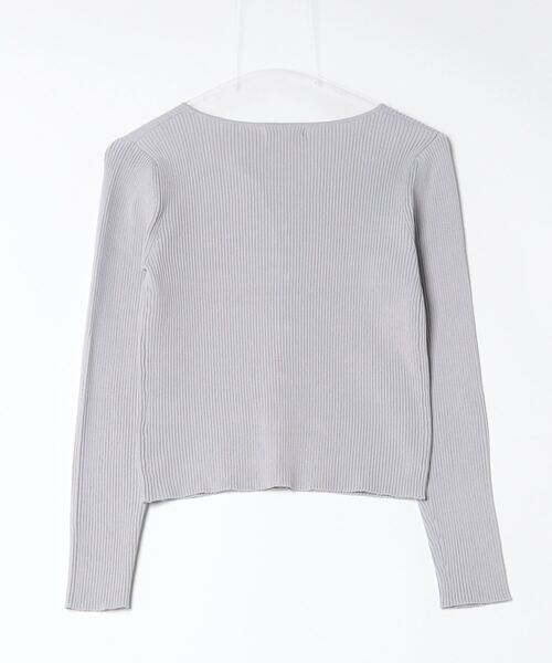 TRUDEA（トルディア）の「スリットネックリブカーディガン（カーディガン/ボレロ・レディース・ネイビー/ホワイト/ライトグレー/グリーン・MEDIUM/LARGE）」の5枚目の写真