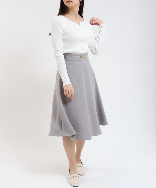 TRUDEA（トルディア）の「スリットネックリブカーディガン（カーディガン/ボレロ・レディース・ネイビー/ホワイト/ライトグレー/グリーン・MEDIUM/LARGE）」の11枚目の写真